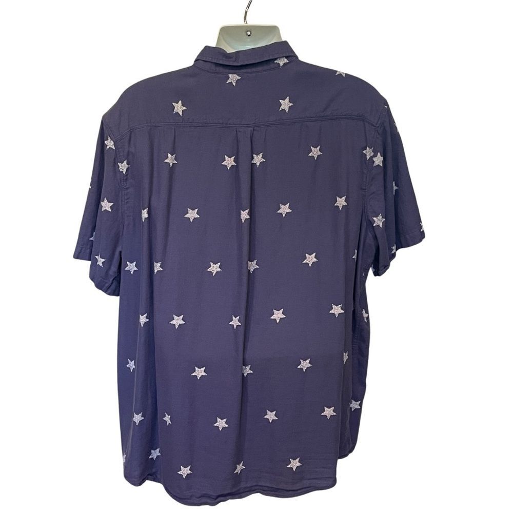 Falls Creek Men's Casual Star Print Shirt - Dark Blue XXL - Picture 2 of 7